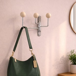 Vägghängare i metall för mitten av århundradet, modern klädhängare i metall, entréorganisatör, minimalistisk skandinavisk väggförvaring.