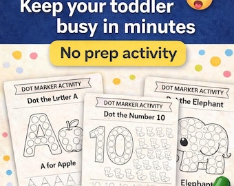 Keep Your Toddler Busy | Dot Marker Activities Bundle | 60+ Pages No Prep Printable (Ages 2–5)