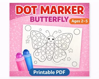 Butterfly Dot Marker Printable, Fine Motor Skills Activity (PDF Download)