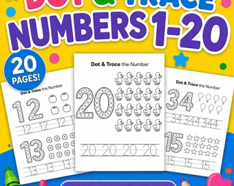 Numbers 1-20 Dot Marker Printable – Toddler Count & Trace Activity (PDF)