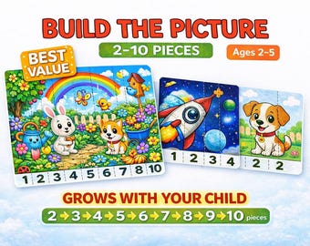 Toddler Cut and Paste Puzzle | Montessori Learning Activity (PDF)