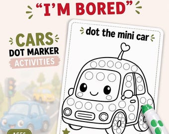 Cars Dot Marker Printable Bundle: Preschool Activities for Ages 2-5