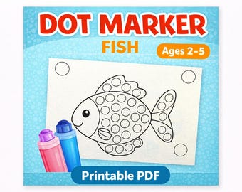 Fish Dot Marker Printable, Toddler Fine Motor Skills Activity (PDF Download)