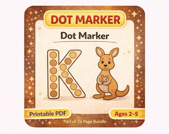 Letter K Dot Marker Activity, Toddler Preschool Printable (Ages 2-5)