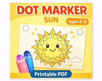 Sun Dot Marker Printable, Fine Motor Skills Activity (Ages 2-5) (PDF)