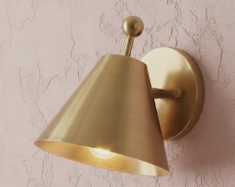 Brass Cone Wall Sconce Light Fixture – Modern Minimalist Lighting