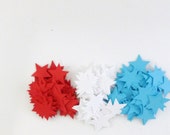 250-1 inch Cardstock Star Confetti- Red, White, Blue- Scrapbooking Accessory- Graduation Party- 4th of July Decor  Supplies