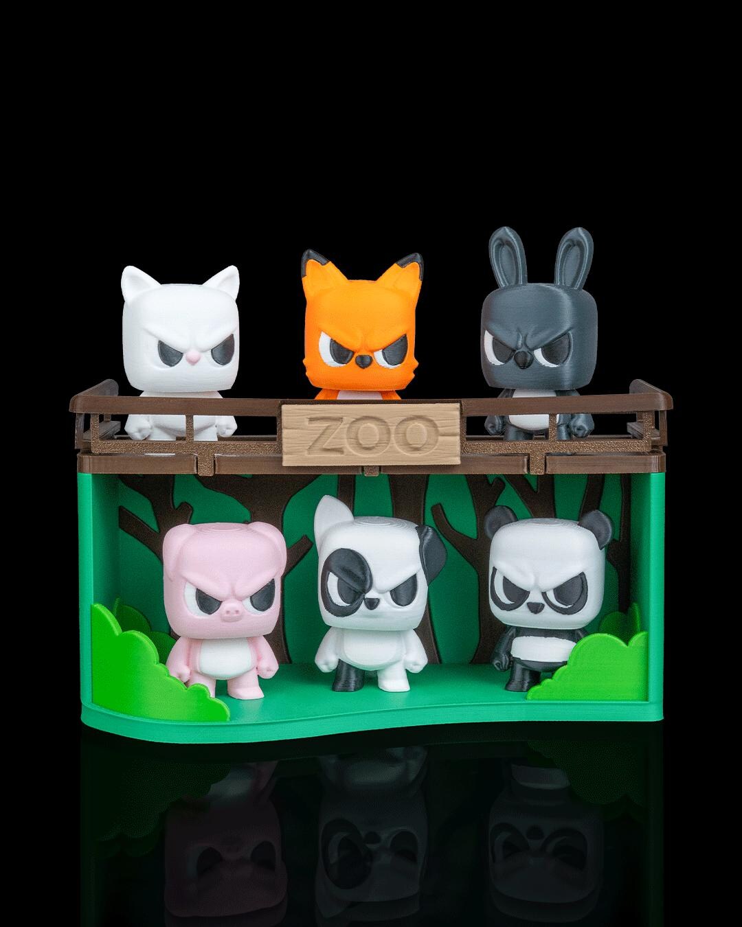 3D Printed Angry Zoo Animal Display Set: Desk Decor Collectibles - Etsy