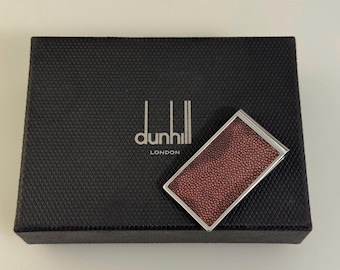 Dunhill London Garusha Stingray Red Metal Money Clip Wallet