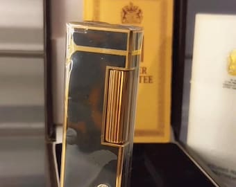 Rare vintage Dunhill Rollagas Tortoiseshell Gold Lighter Factory Sealed