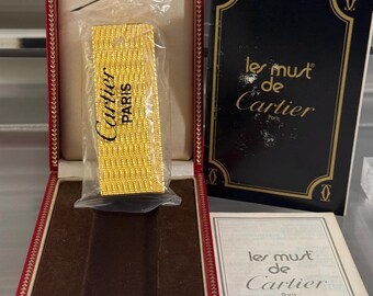 Vintage Cartier Paris Pentagon Vergoldet Feuerzeug Neuen Zustand
