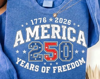 Retro USA 250th Anniversary 2026 PNG SVG, America 250 Years of Freedom, Patriotic 4th of July Graphic, Shirt Design Digital Download