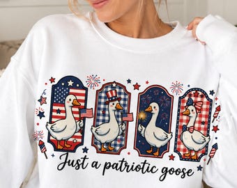 250th America Anniversary Patriotic Goose PNG, Silly Goose Tee Design, USA Flag Cloth PNG"