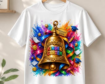 2026 Kindergarten Grad Bell PNG, Graduation PNG, Kinder Graduate 2026, Kindergarten Grad Shirt, Kids School Graduation Sublimation  PNG