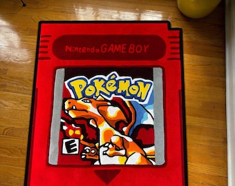 Red Gameboy Cartridge Rug,Nintendo Gameboy Cartridge-GBC Video Game rug,Blue gameboy cartridge rug,Charizard rug,Ho-oh silver rug,custom rug
