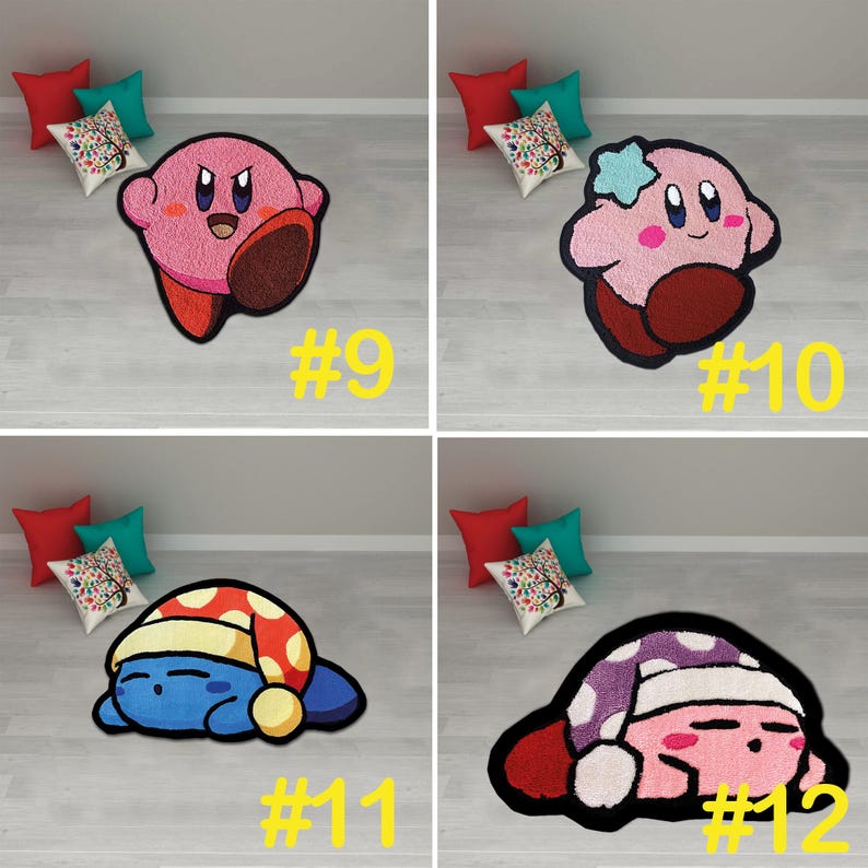 Kirby rug,Kirby Rug,Girl Room Decor,Pink Room Decor,cute kirby rug,Kids Room Decor, Kirby Decor,Video Game Rug,Kids Gift,Kirby CD,custom rug image 4