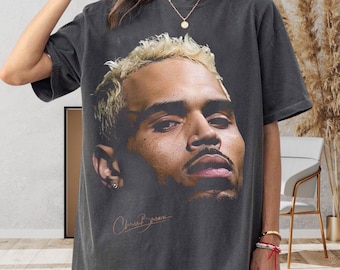 The Face of Breezy Chris Brown Vintage Graphic Tee, R&B Music Shirt, Retro Hip Hop Streetwear, Comfort Colors 1717 Unisex T-Shirt