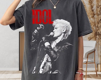Billy Idol Concert Tee, Vintage Billy Idol Graphic Shirt, 80s Rock Band T-Shirt, Comfort Colors 1717 Retro Music Tee, Unisex Fan Gift