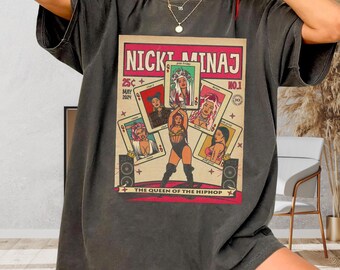 Nicki Minaj Comic Book T-Shirt, Vintage Rap Graphic Tee, Queen of Hip Hop Shirt, Comfort Colors 1717 Oversized Unisex Tee