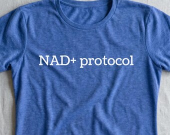 NAD+ Protokol Shirt für Frauen Protein Therapie Tee Biohacker Shirt Langlebigkeit Lifestyle T-Shirt NAD Protokol Slim Fit T-Shirt Fitness Wellness Geschenk