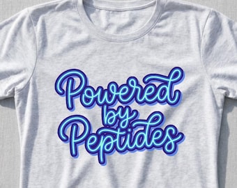 Powered By Peptides Shirt for Women Peptide Therapy Tee Biohacker Shirt Longevity Lifestyle Tee Slim Fit Tee Fitness Wellness Gift