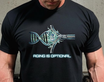 Altern ist optional Shirt DNA Helix Anti-Aging T-Shirt für Biohacker Langlebigkeit Liebhaber Gym Ratten Lustiges Wissenschaft Anti Aging Geschenk