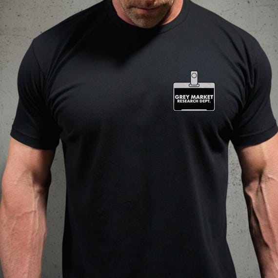 Grey Market Peptide Research Tee Protocols Reconstitution Bio-hacker Gym Longevity Fitness Bro Graphic Front Back Print Next Level 6410