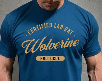Certified Lab Rat Wolverine Protocol Peptide Therapy Biohacking Fitness Science Tee Next Level 6410 Sueded Shirt