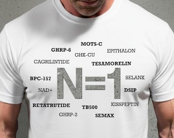 N=1 Peptide Shirt Fitness Science Biohacking Tee Experimental Health Research Shirt Retatrutide MOTS-C GHK-CU Peptide Muscle Tank Gym