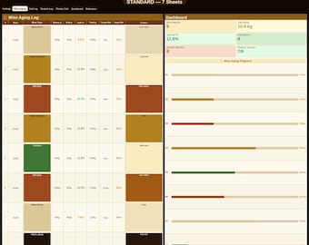 Miso Koji and Tempeh Tracker Spreadsheet, Excel Digital Download, Koji Log, Metric Imperial