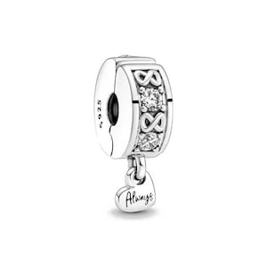 Charm colgante de corazón infinito de plata de ley – Pulsera S925 Joyería para mujer