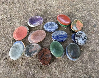 Natural Crystal Worry Stone for Stress Relief, Smooth Pocket Stone for Meditation, Calming Palm Stone Gift for Mindfulness and Relaxation