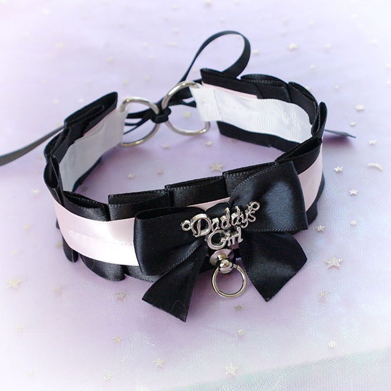 Choker Necklace Kitten Pet Play Collar Daddys Girl Pink Etsy