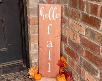 Hello Fall Sign Fall Front Porch Decor Fall Decor Fall Sign Fall Porch Sign Fall Decor Outdoor Fall Welcome Sign For Front Porch