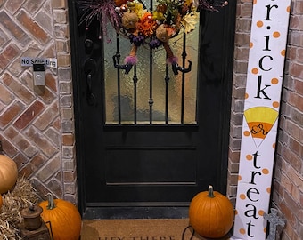 Trick or Treat Sign Halloween Front Door Decor for a Spooky Welcome