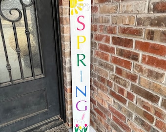 Spring Wood Sign Spring Front Porch Decor Porch Sign Easter Decor