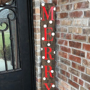 Christmas Decorations Merry Sign Christmas Sign Christmas Welcome Sign Christmas Porch Decor Rustic Christmas Vertical Christmas Signs