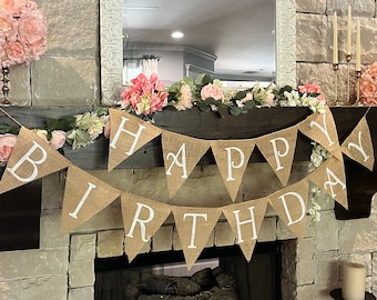 Classy Birthday Decor Happy Birthday Banner
