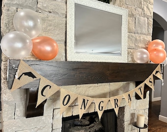 GRADUATION PARTY DECORATIONS 2023 Graduation Party Banner Congrats Burlap Banner Congrats Grad Banner Class of 2023 Graduate Banner