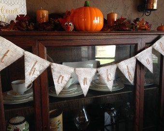 Thanksgiving Decorations Thanksgiving Banner Mantle Shabby Chic Fall Garland