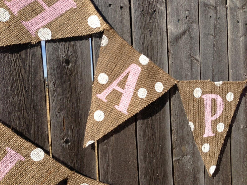 Girl Birthday Banner Polka Dot Birthday image 4