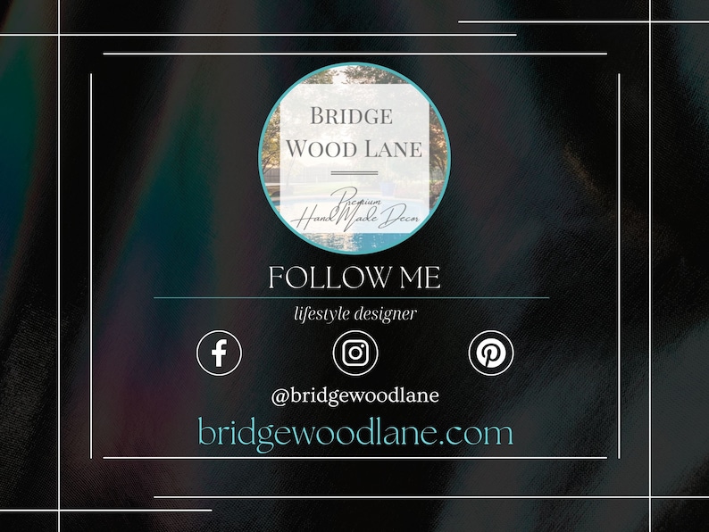Follow me on socials. I can be found at Bridge Wood Lane on Facebook, Instagram and Pinterest. You can also find me at bridgewoodlane.com.