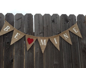 Valentines Day Decor Be Mine Fireplace Banner