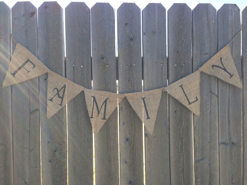 Family Banner Thanksgiving Decor Family Burlap Banner Family Garland Wedding Photo Prop Family Reunion Decorations Reunion Banner image 3