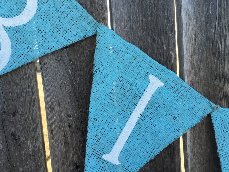 Boy Happy Birthday Burlap Banner Bunting