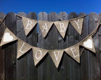 Baby Love Banner Baby Shower Decorations
