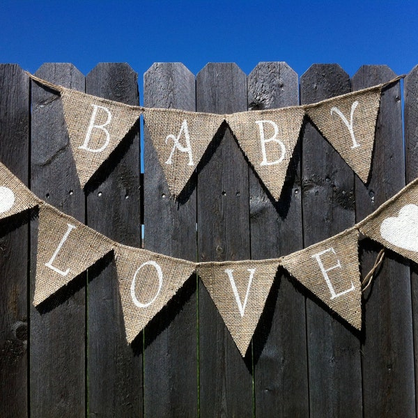 Baby Love Banner Baby Shower Decorations