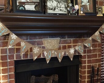Let It Snow Winter Decor Snowflake Banner