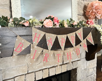 Hot Pink Birthday Decorations Birthday Banner Girl