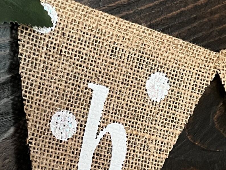 This photo is an up close shot showing the iridescent glitter on the white polka dots.